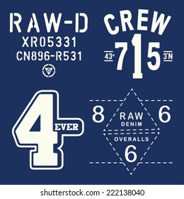 raw denim tee shirt graphics set
