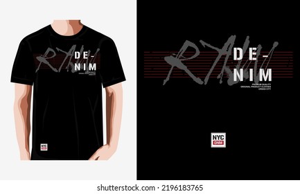 raw denim  t-shirt design illustration