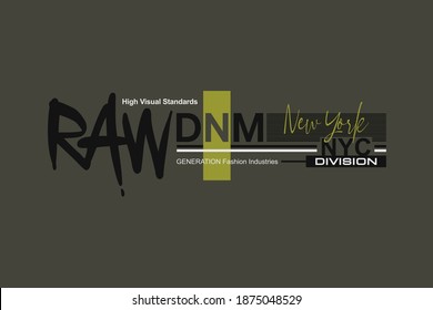 RAW DENIM typography graphic t shirt print vector illustration design
