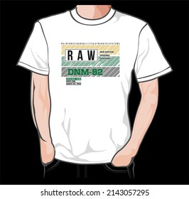 Raw Denim, urban clothing, Brooklyn, typography graphic design, for t-shirt prints, vector illustration.