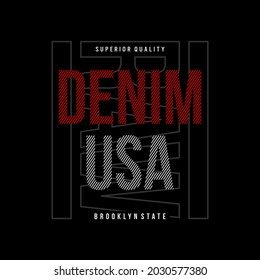 raw denim usa, stylish vintage style typography slogan.Vector illustration for print tee shirt and more.
