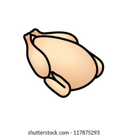 A raw, dressed chicken ready for cooking.