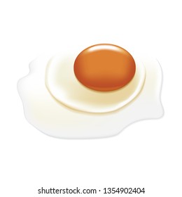 Raw egg with big yolk. Isolated on white background with shadow. Ready to use for your design or business. Vector illustration.
