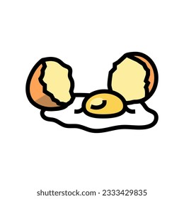 raw egg chicken farm food color icon vector. raw egg chicken farm food sign. isolated symbol illustration