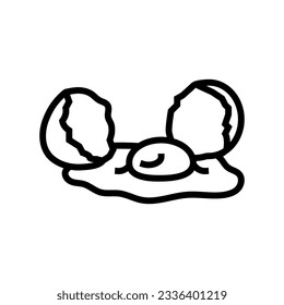 raw egg chicken farm food line icon vector. raw egg chicken farm food sign. isolated contour symbol black illustration