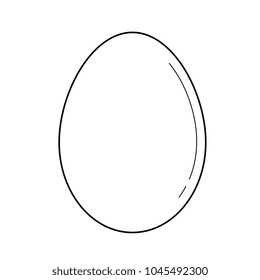 Raw egg line icon isolated on white background. Vector line icon of healthy protein food - whole raw egg for infographic, website or app.