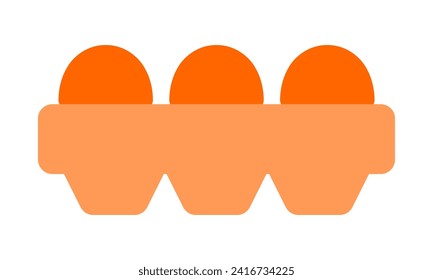 raw eggs in a basket flat illustration