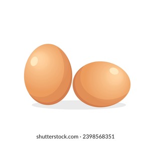 Raw eggs isolated on white background