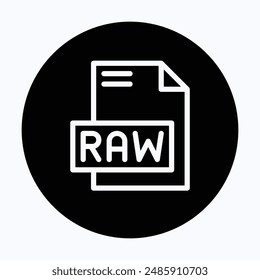 RAW File Format Vector Icon, 