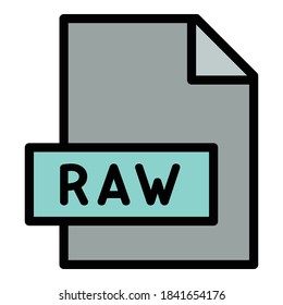 Raw file icon. Outline raw file vector icon for web design isolated on white background