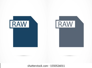 RAW file vector icon 10 eps icon. File for computer icon. file for phone icon. file to download