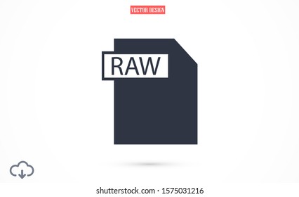 RAW  file vector icon 10 eps icon. File for computer icon. file for phone icon. file to download 