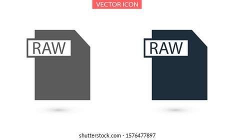 RAW file vector icon 10 eps icon. File for computer icon. file for phone icon. file to download