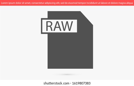 RAW file vector icon 10 eps icon. File for computer icon. file for phone icon. file to download