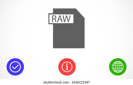 RAW file vector icon 10 eps icon. File for computer icon. file for phone icon. file to download