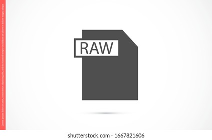 RAW file vector icon 10 eps icon. File for computer icon. file for phone icon. file to download