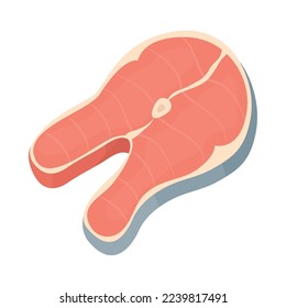 raw fish fillet on white background