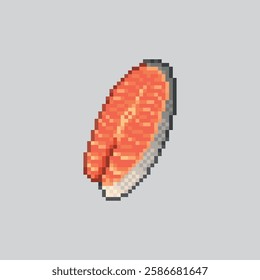 Raw fish fillet, pixel art food