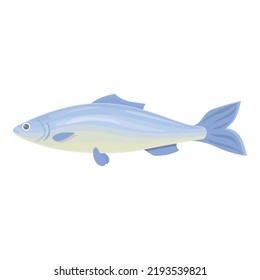 Raw fish icon cartoon vector. Animal food. Aquatic product