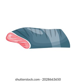 carne de pescado crudo aislada sobre fondo blanco. ilustración vectorial