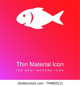 Raw fish red and pink gradient material white icon minimal design