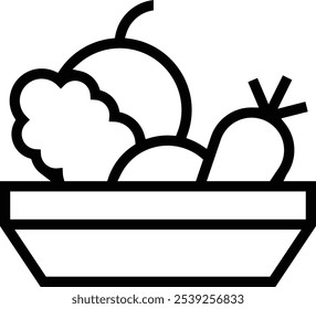 raw food icon. Thin linear style design isolated on white background