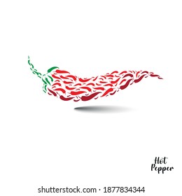 Raw food ingredient concept. Red hot natural chili pepper.