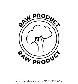 Raw food label icon in black line style icon, style isolated on white background