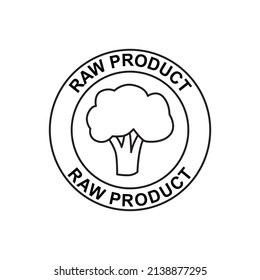 Raw food label icon in black line style icon, style isolated on white background