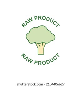Raw food label icon in color icon, isolated on white background 