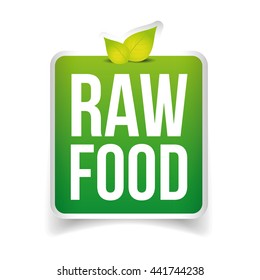 Raw Food label vector