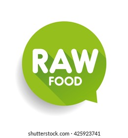 Raw Food label vector green