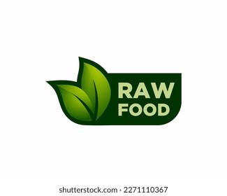 Raw food stamp. Grungy green mark square logo for eco-friendly vegetarian meal. 100 percent raw vegan food painted diet badge. Hand drawn label icon isolated vector illustration on white