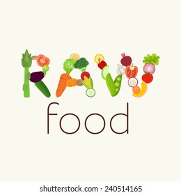 Raw Food vector illustration