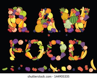 raw food white background