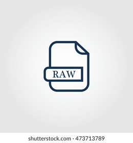 Raw format file document icon for apps and websites