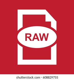 RAW format icon on red background
