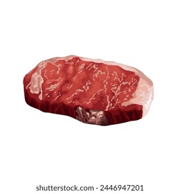 Raw fresh meat steak on white background.