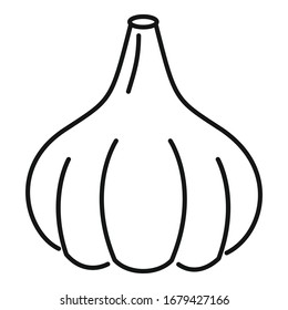 Raw garlic icon. Outline raw garlic vector icon for web design isolated on white background