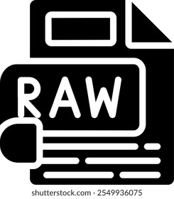 RAW Glyph Icon Vector Design