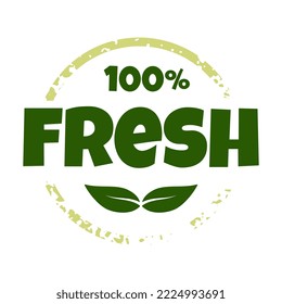 Raw, Healthy Food Badge, tag for Cafe, Restaurants and Packaging. Fresh. Lettering