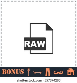 Raw icon flat. Simple vector symbol and bonus icon
