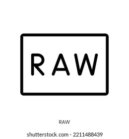 raw icon. Line Art Style Design Isolated On White Background