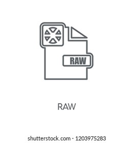 Raw linear icon. Raw concept stroke symbol design. Thin graphic elements vector illustration, outline pattern on a white background, eps 10.