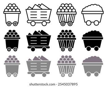 Raw material icon in black and colored versions.