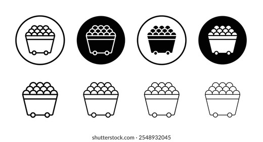 Raw material icon Black and white outline vector