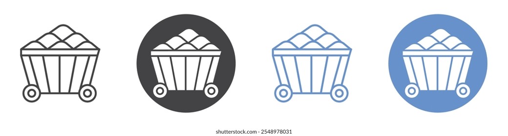 Raw material icon flat line symbol set.