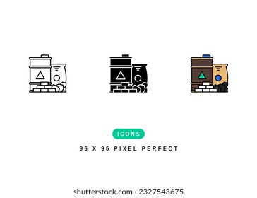 Raw Material Icon. Manufacturing Natural Resource Symbol Stock Illustration. Vector Line Icons For UI Web Design And Presentation