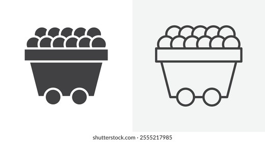 Raw material icon. outlined vector style.