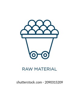 raw material icon. Thin linear raw material outline icon isolated on white background. Line vector raw material sign, symbol for web and mobile - Shutterstock ID 2090315209